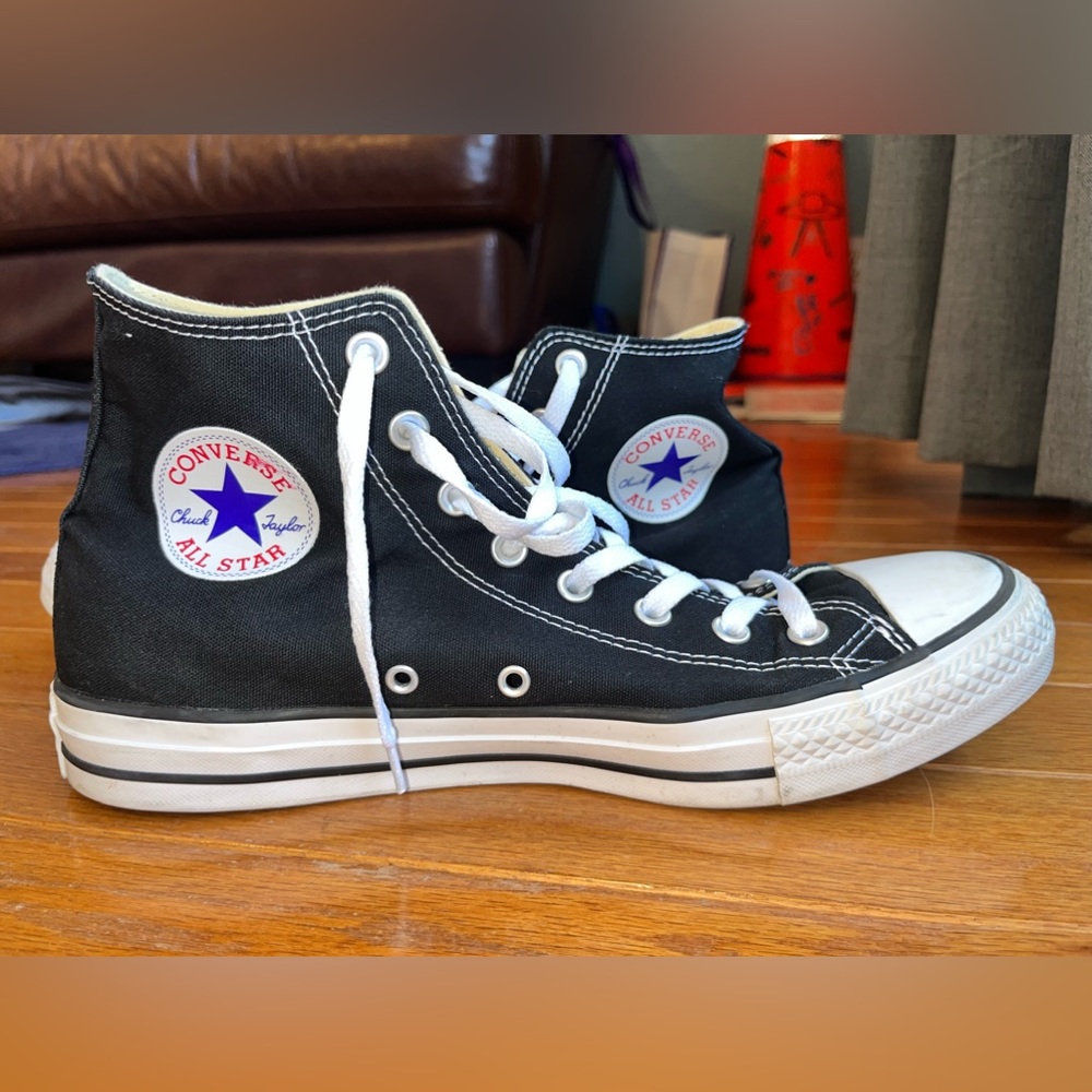 Black High Top Converse- Only worn 3 times